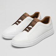 Bluzeo | Natural leather sneakers with lace-up design