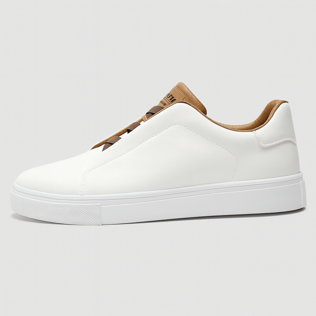 Bluzeo | Natural leather sneakers with lace-up design