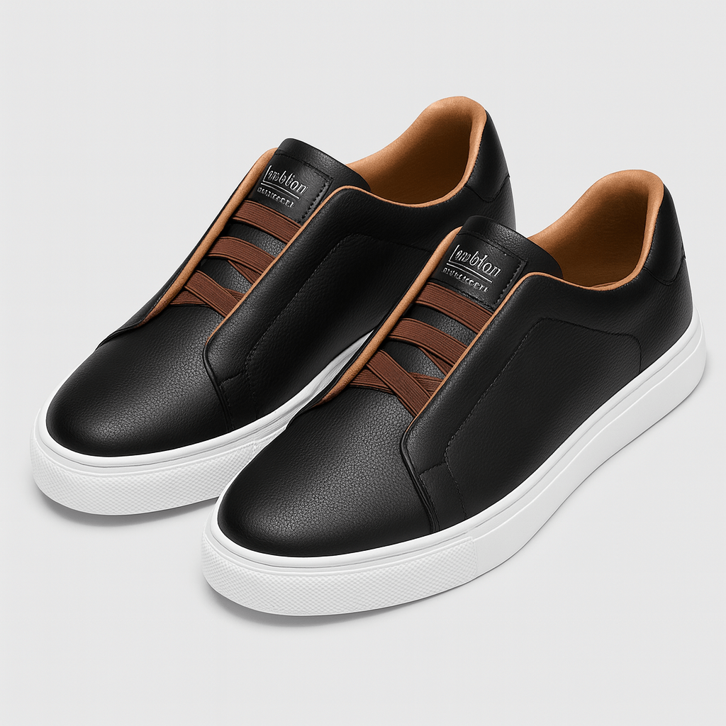 Bluzeo | Natural leather sneakers with lace-up design