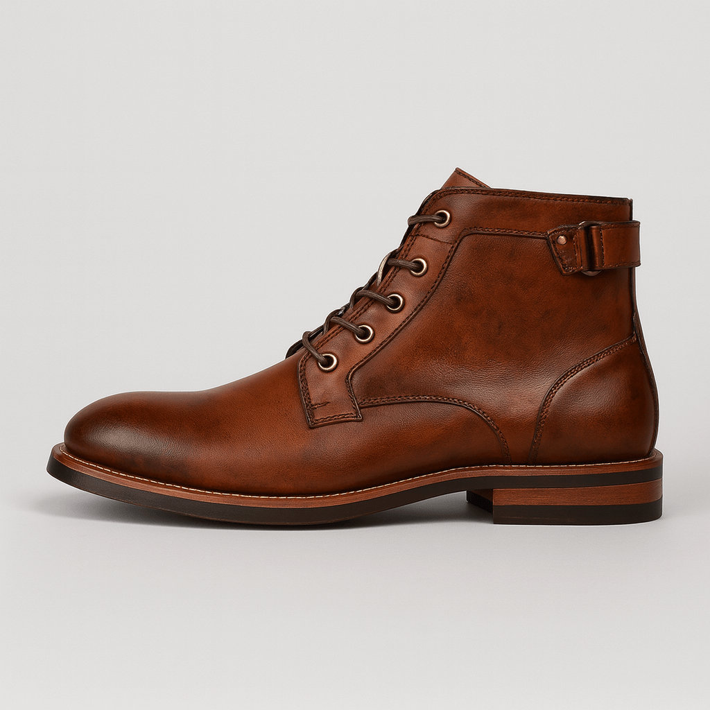 Bluzeo | Premium leather black ankle boots