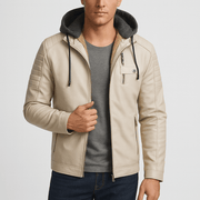 Bluzeo | Quilted sleeve faux leather coat