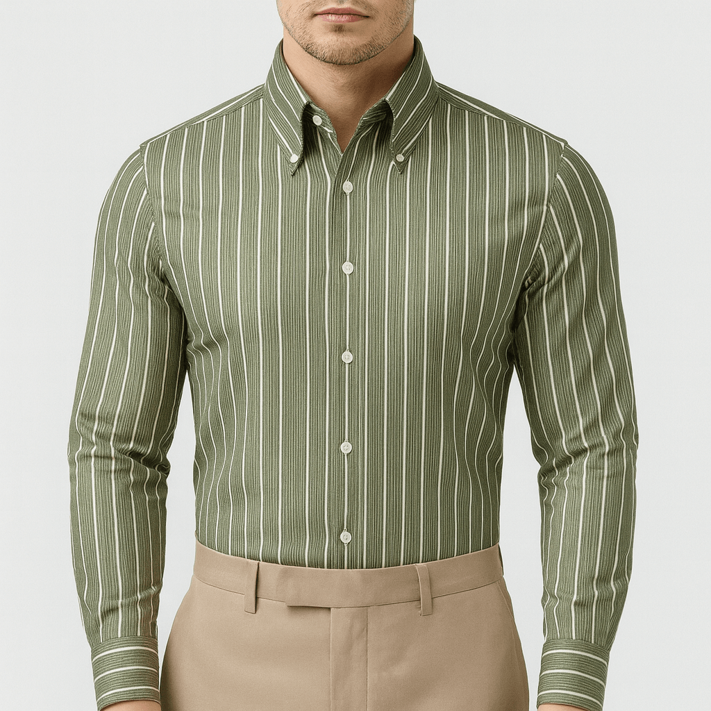 Bluzeo | Slim fit striped dress shirt