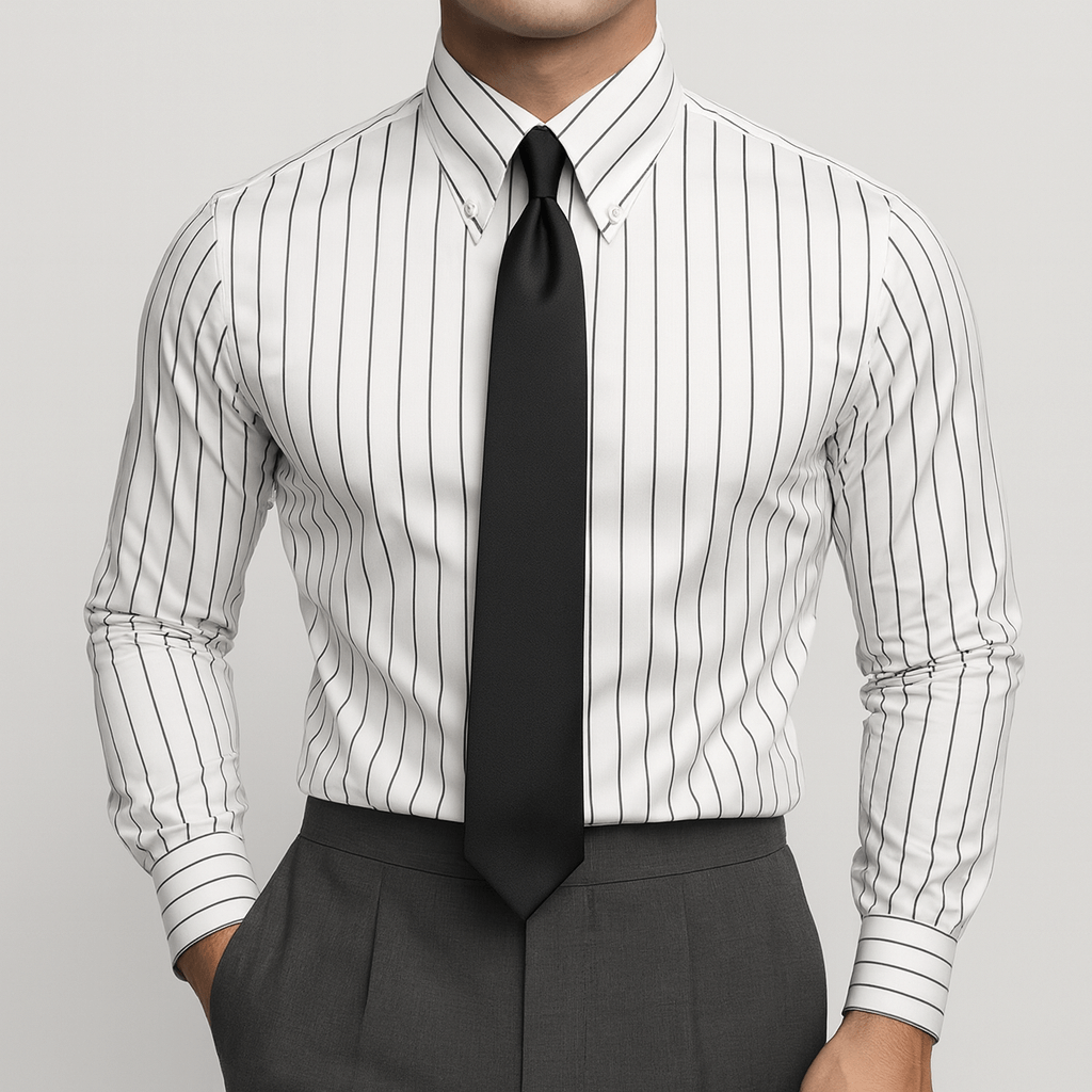 Bluzeo | Slim fit striped dress shirt