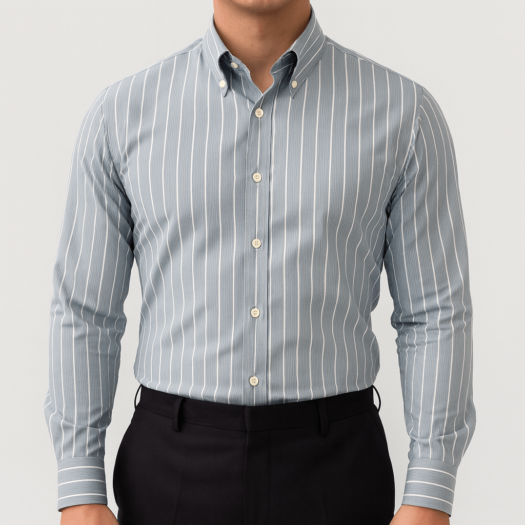 Bluzeo | Slim fit striped dress shirt