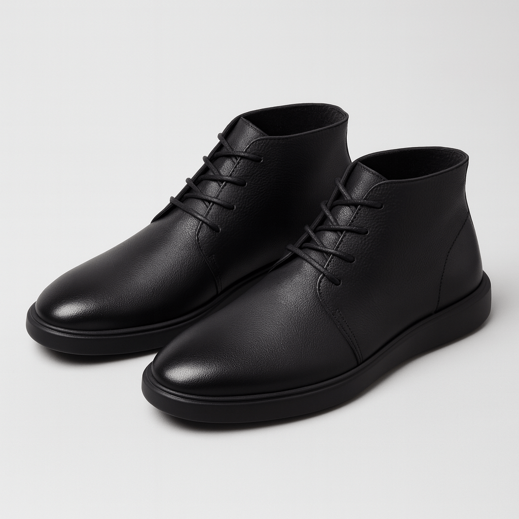 Bluzeo | Smooth leather lace-up shoes