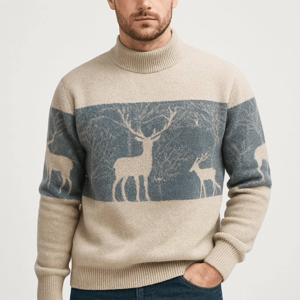 Bluzeo | Soft polyester deer sweater