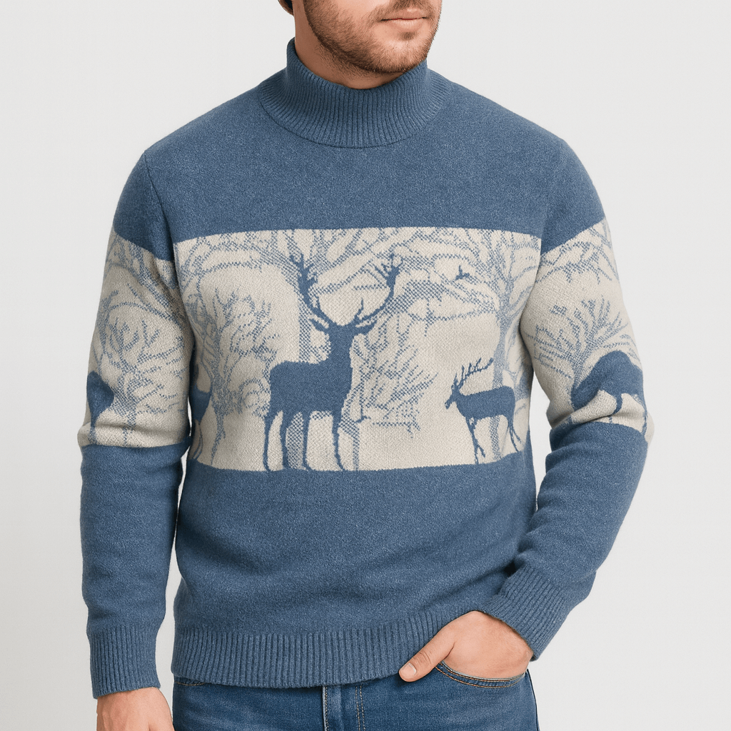 Bluzeo | Soft polyester deer sweater