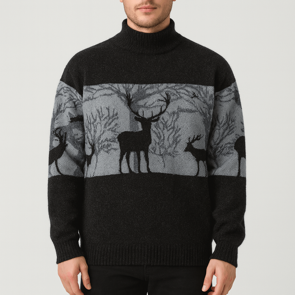 Bluzeo | Soft polyester deer sweater