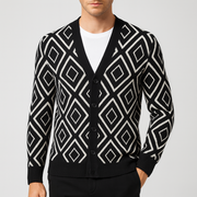 Bluzeo | Soft wool blend jacquard cardigan