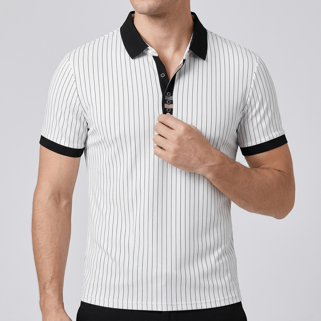 Bluzeo | Tailored striped polo shirt