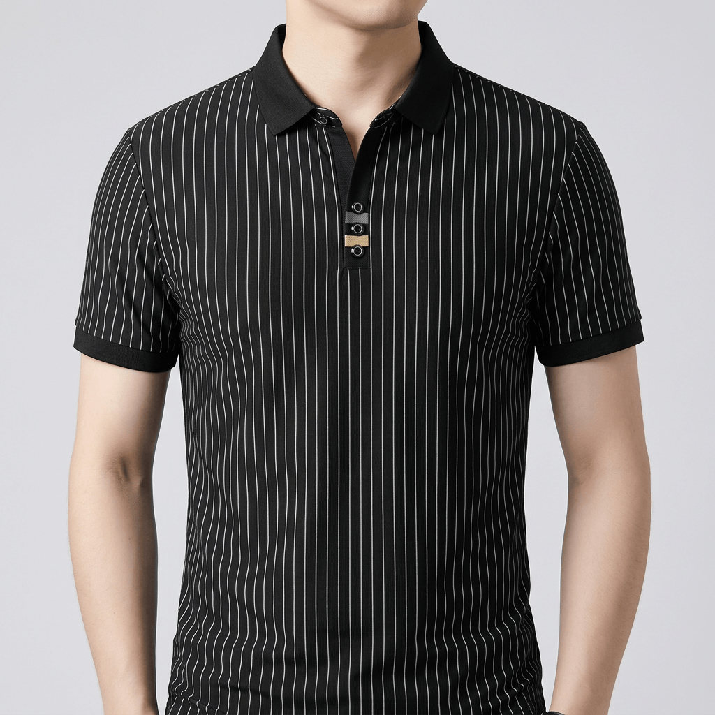 Bluzeo | Tailored striped polo shirt