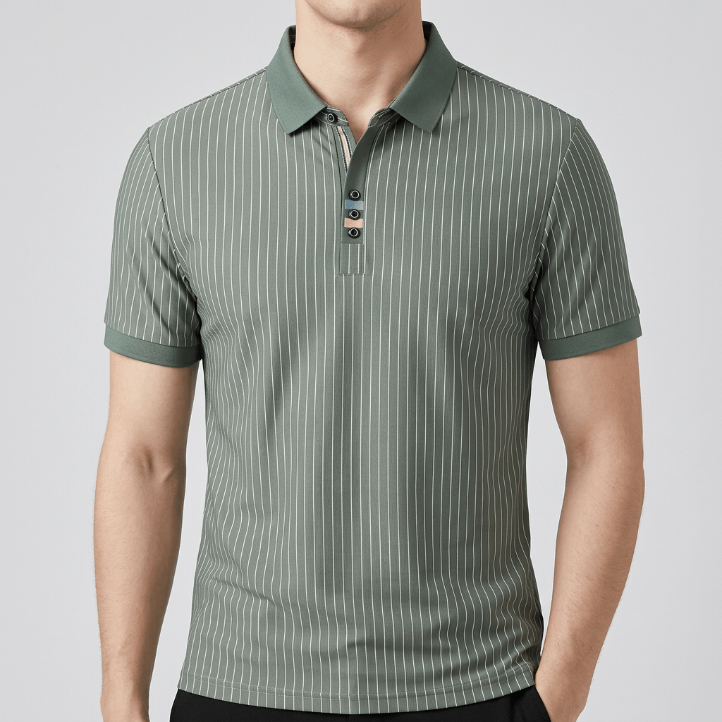 Bluzeo | Tailored striped polo shirt