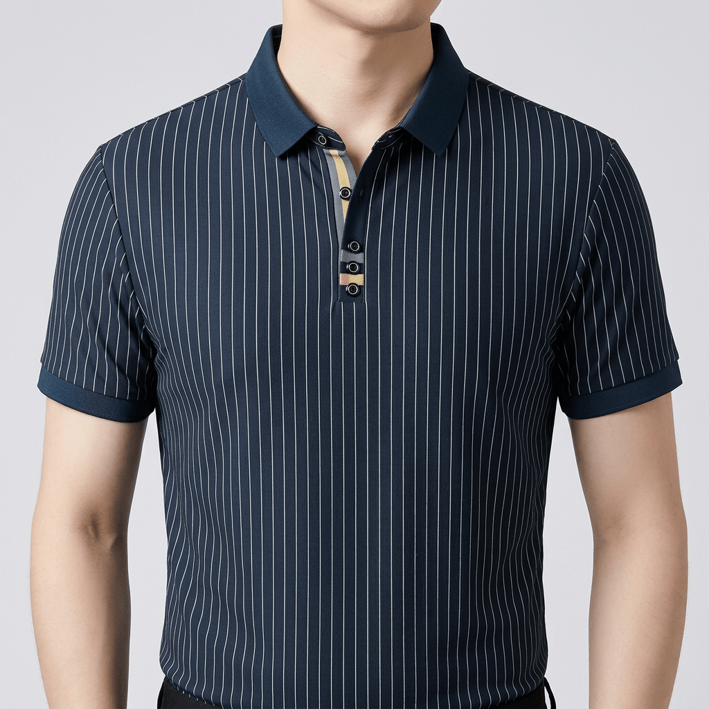 Bluzeo | Tailored striped polo shirt