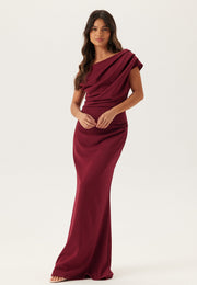 Women's Asymmetrical Neckline Bodycon Maxi Dress