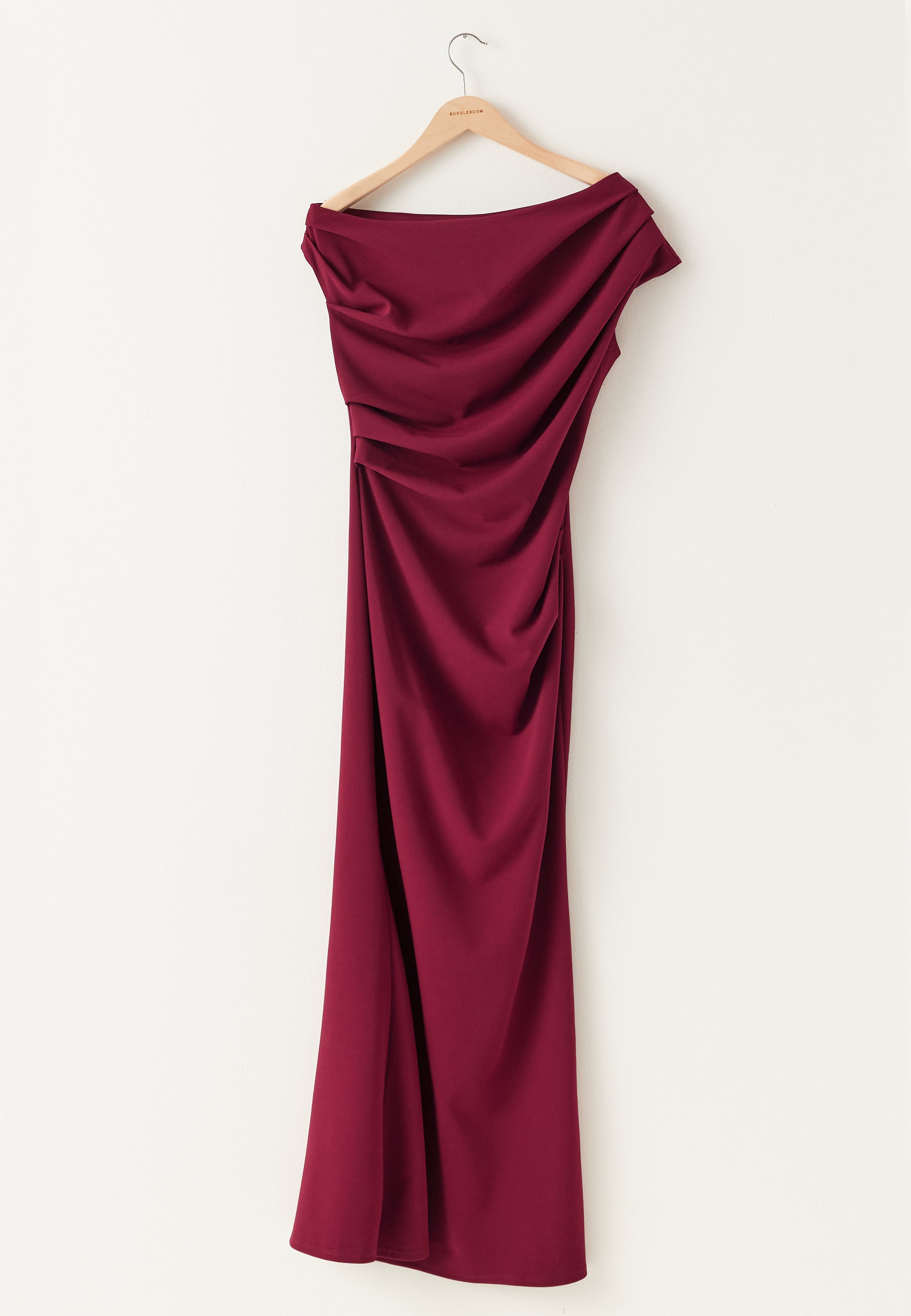 Women's Asymmetrical Neckline Bodycon Maxi Dress