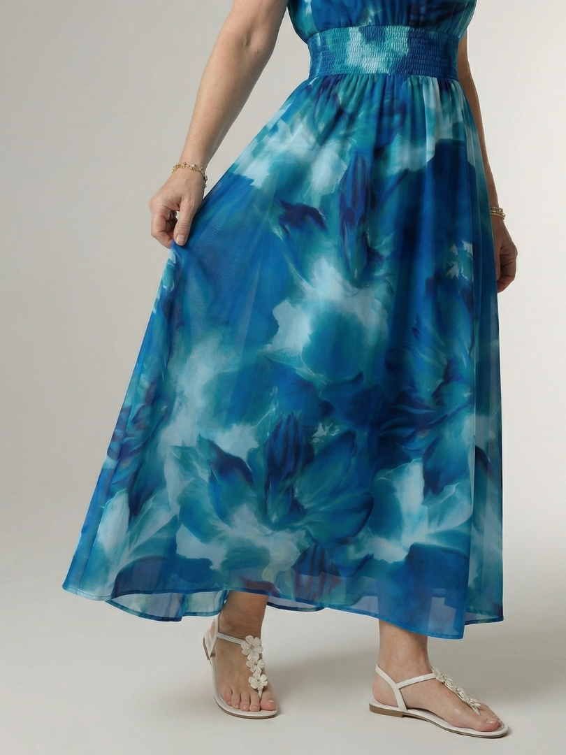 Women's Backless Midi Dress with Ruched Waist