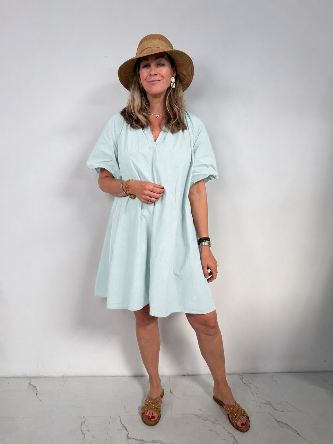 Women's Balloon Sleeve Loose Fit Summer Dress