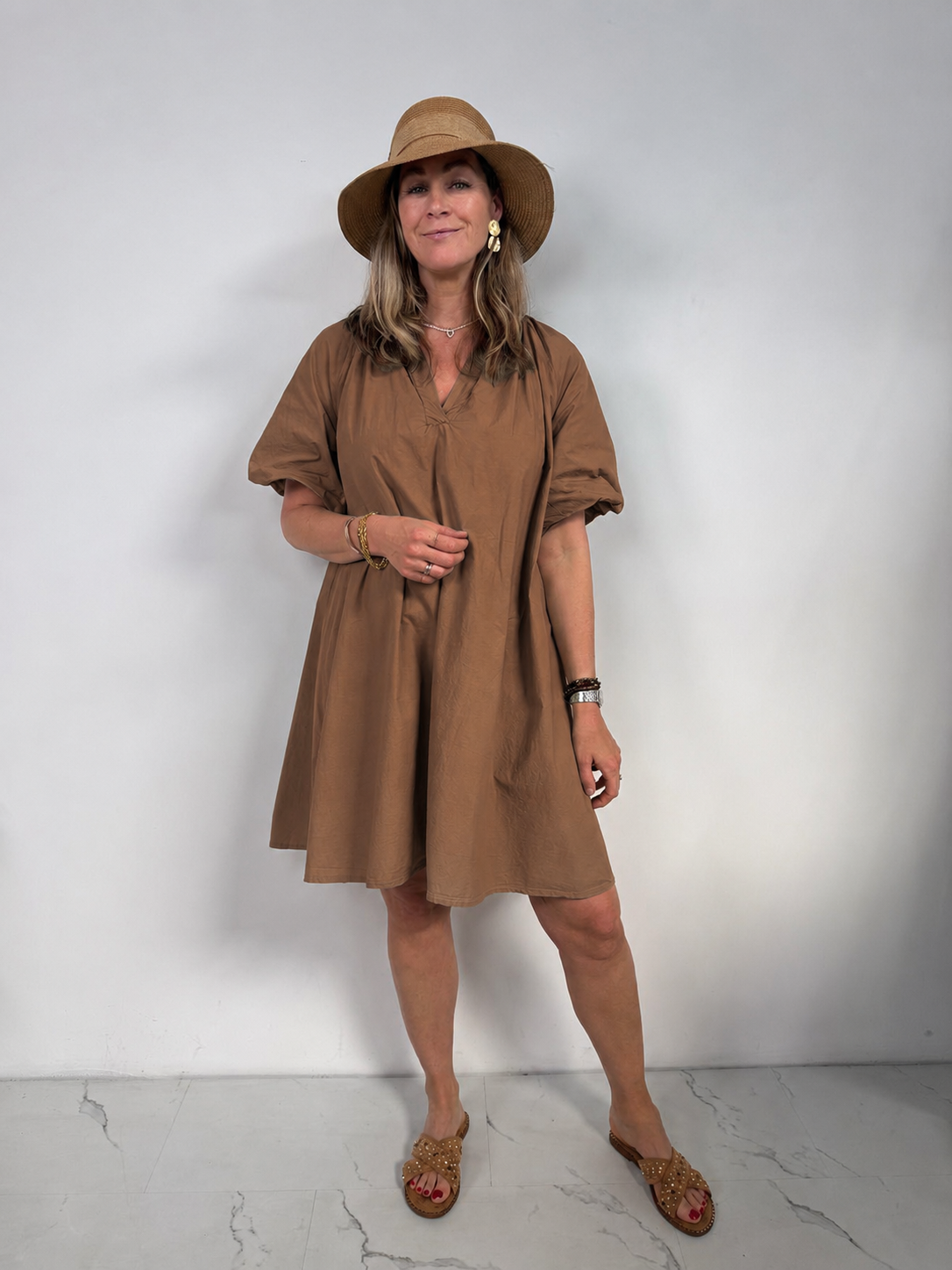 Women's Balloon Sleeve Loose Fit Summer Dress
