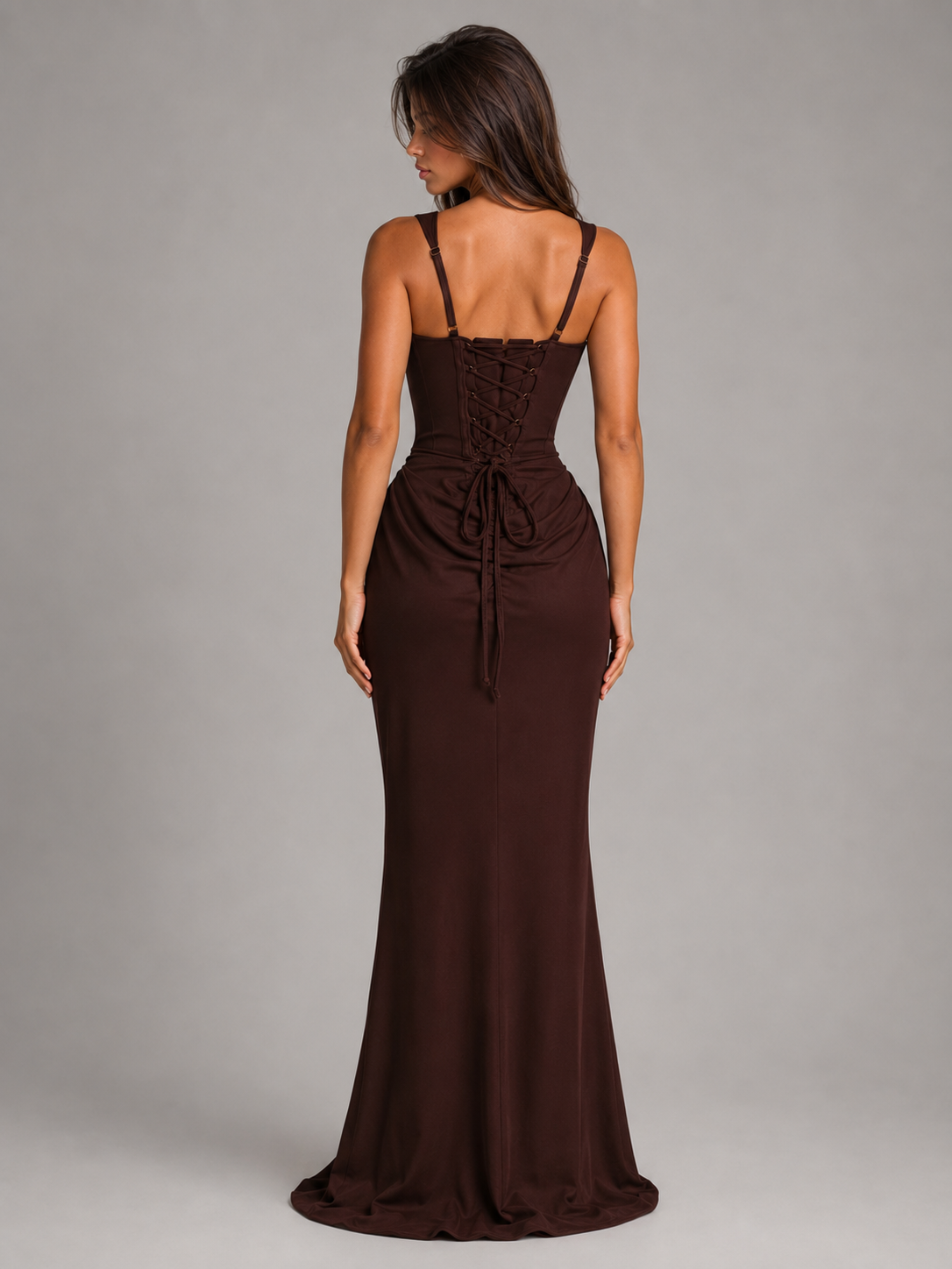 Women's Bodycon Maxi Dress with Square Neckline