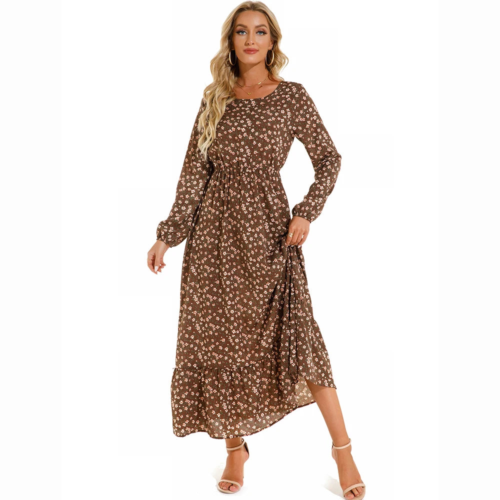 Women's Bohemian Long Sleeve Maxi Dress