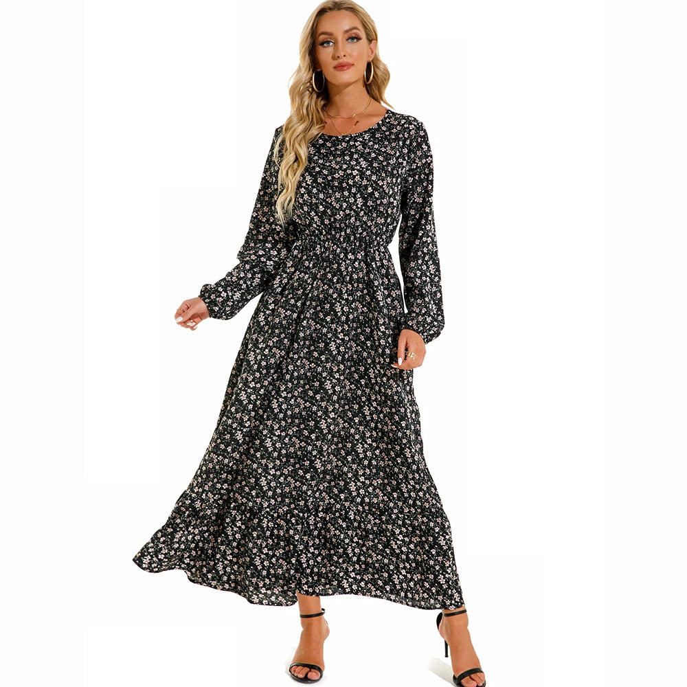 Women's Bohemian Long Sleeve Maxi Dress