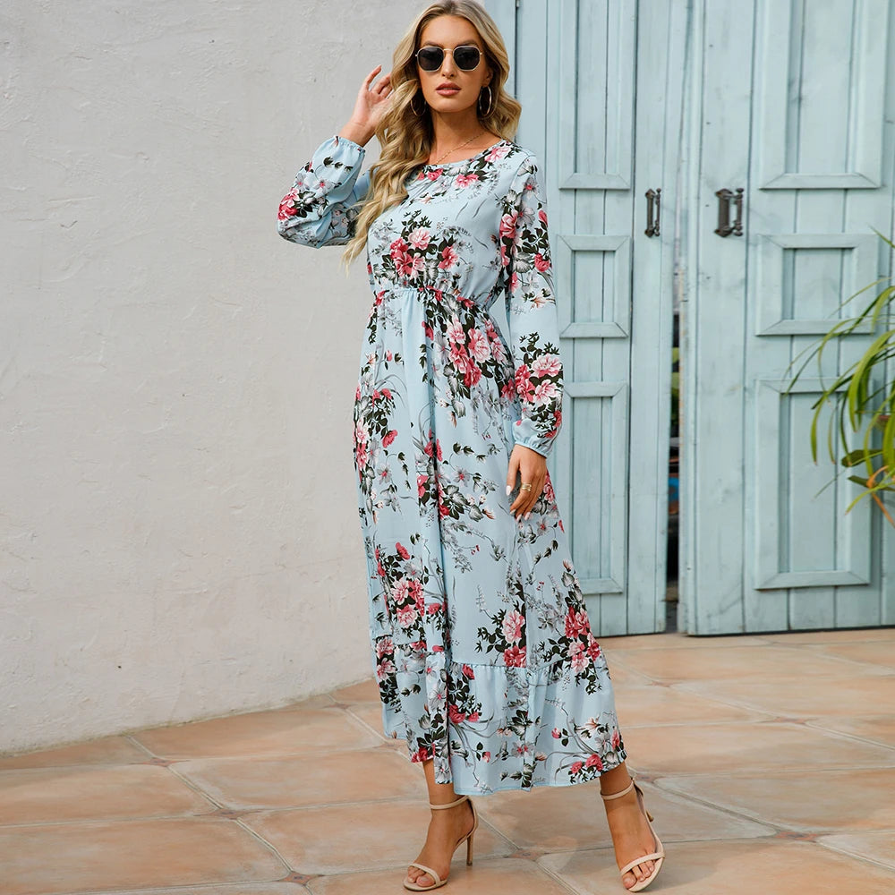 Women's Bohemian Long Sleeve Maxi Dress