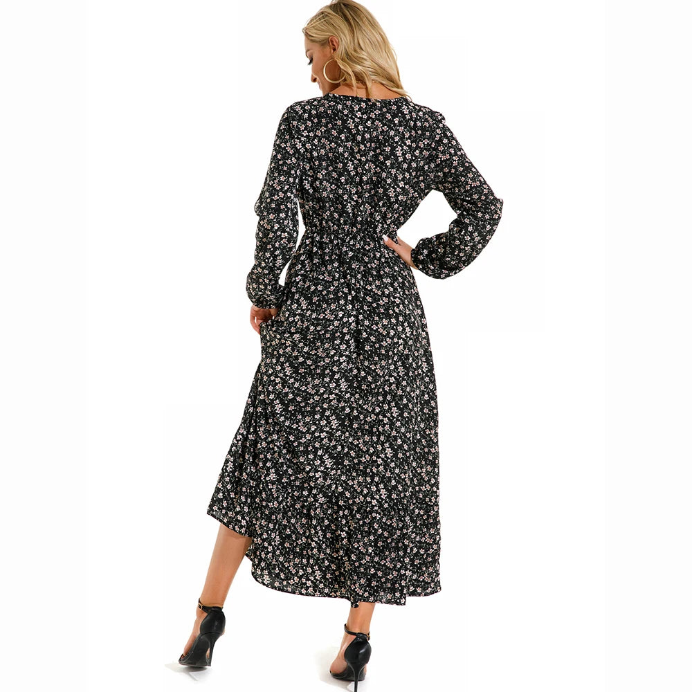 Women's Bohemian Long Sleeve Maxi Dress