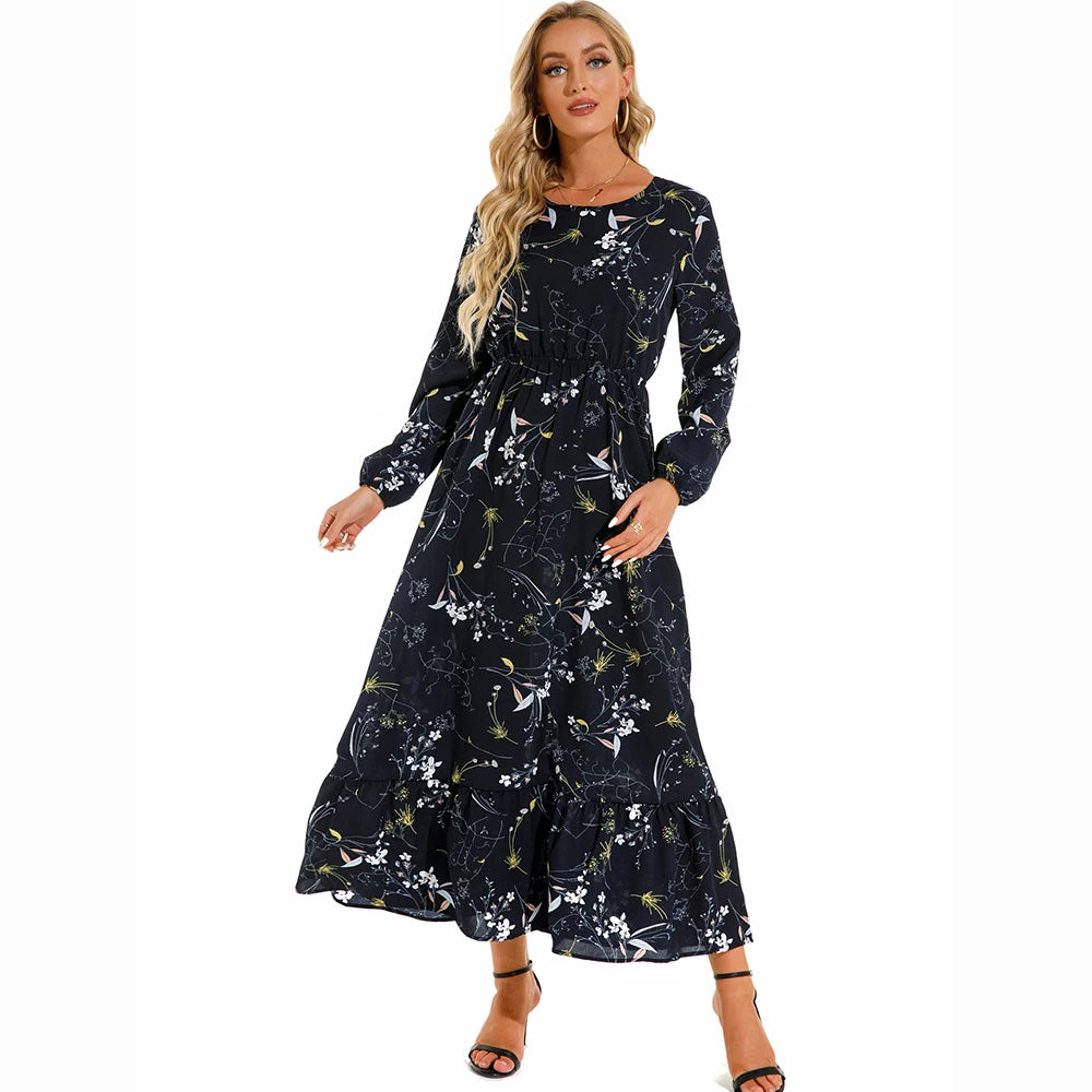 Women's Bohemian Long Sleeve Maxi Dress