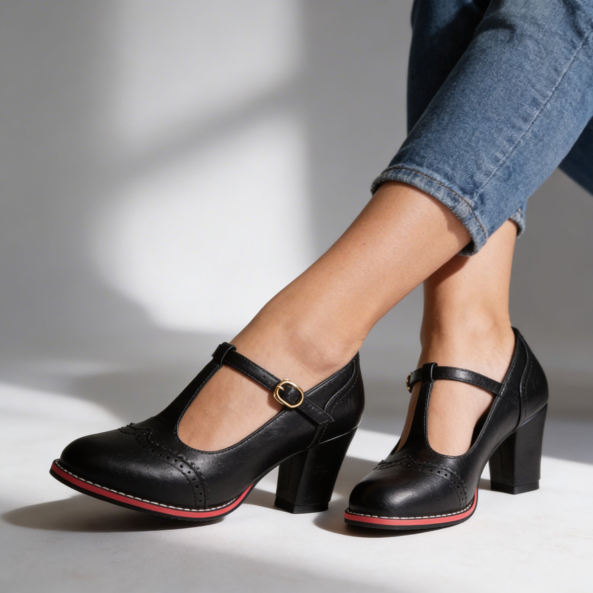 Women's Brogue Faux Leather Loafers with Cushioned Footbed