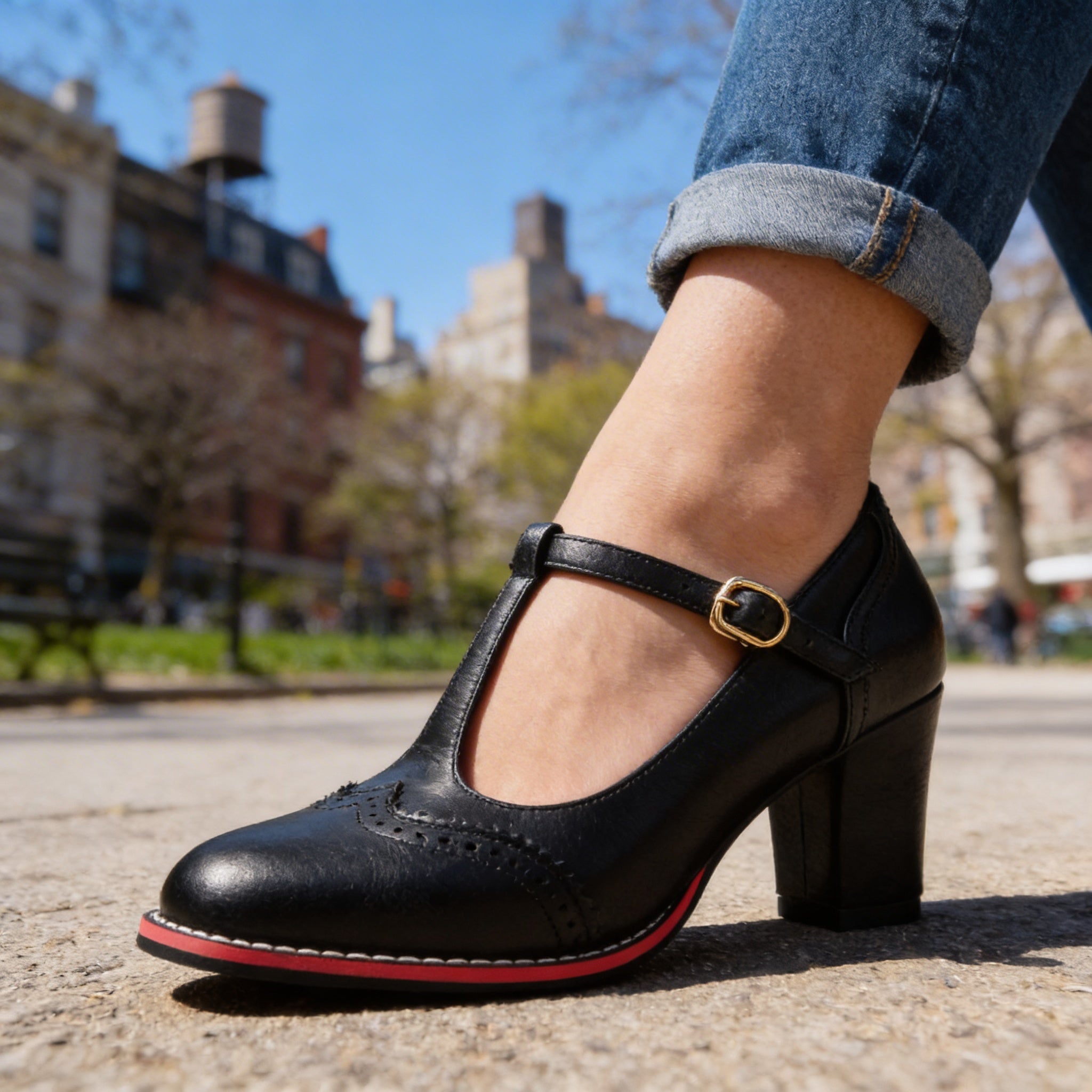 Women's Brogue Faux Leather Loafers with Cushioned Footbed