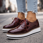 Women's Chunky Cushioned Platform Brogue Shoes