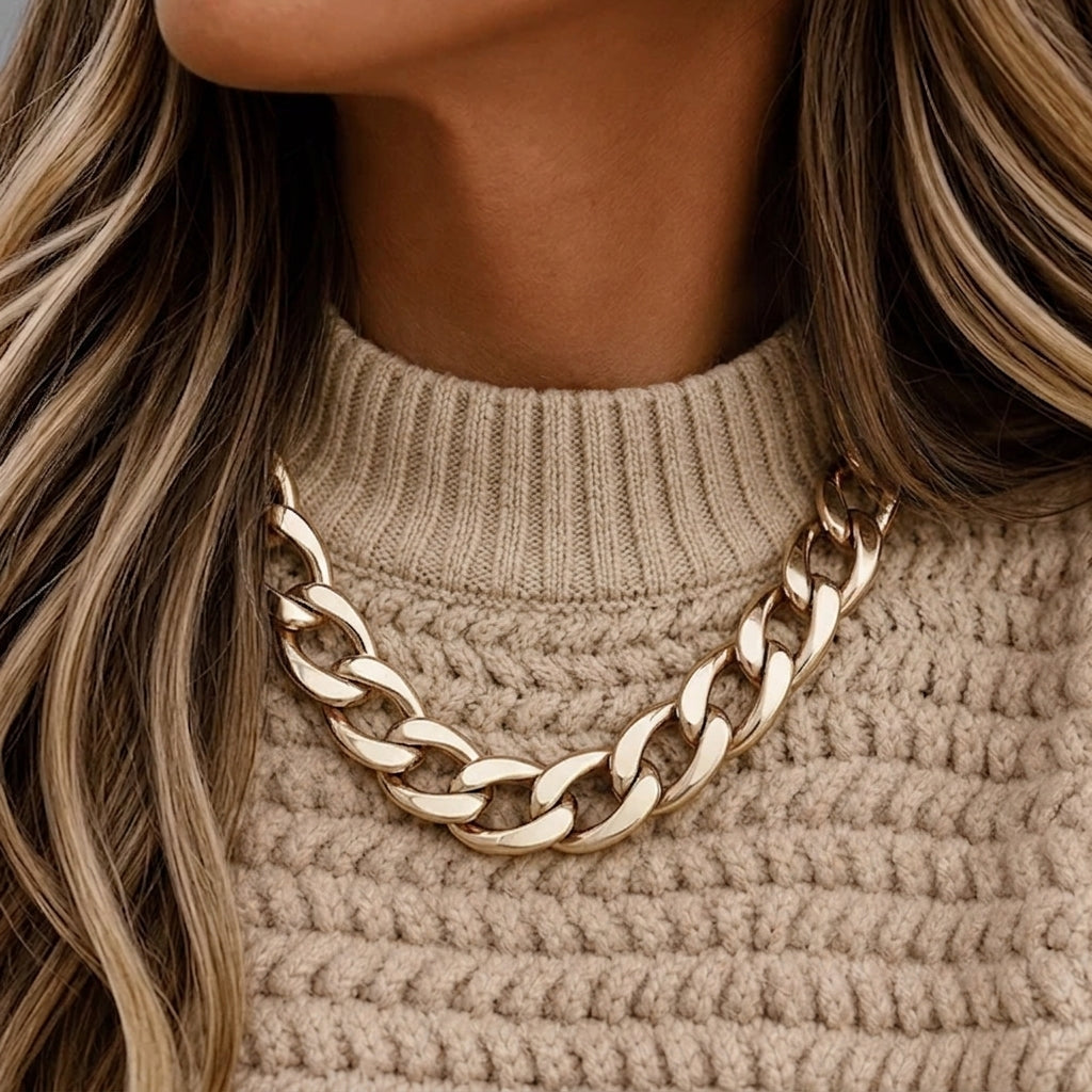 Women's Chunky Knit Sweater with Oversized Mock Neck for Winter
