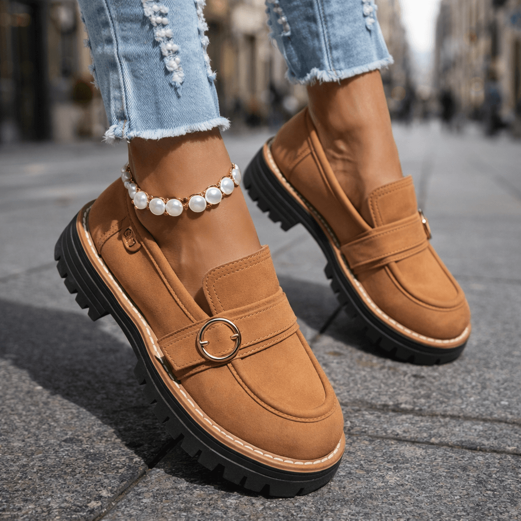 Women's Chunky Loafers with Cushioned Insole