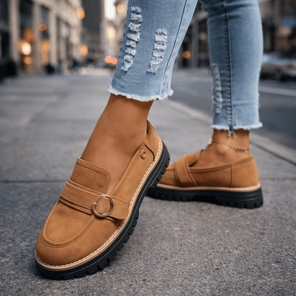 Women's Chunky Loafers with Cushioned Insole