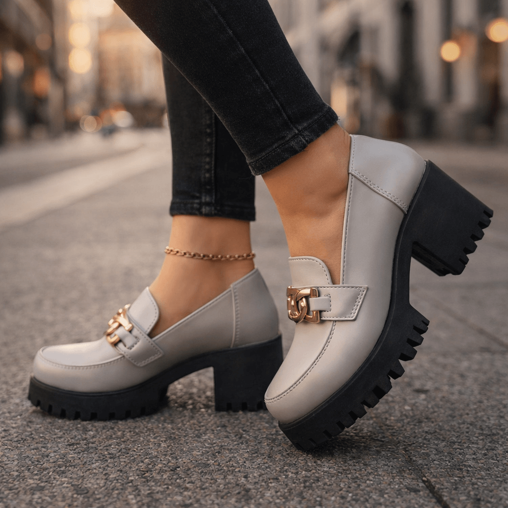 Women's Chunky Platform Loafers with Cushioned Insole