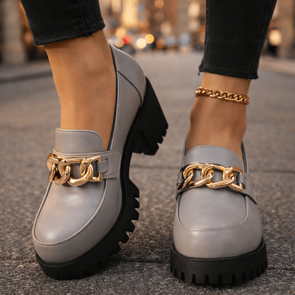 Women's Chunky Platform Loafers with Cushioned Insole
