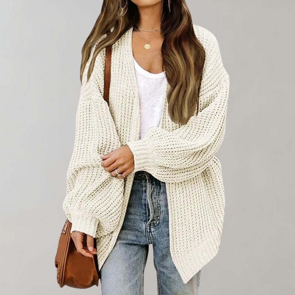 Women's Cozy Knitted Cardigan Sweater with Generous Fit for Fall/Winter