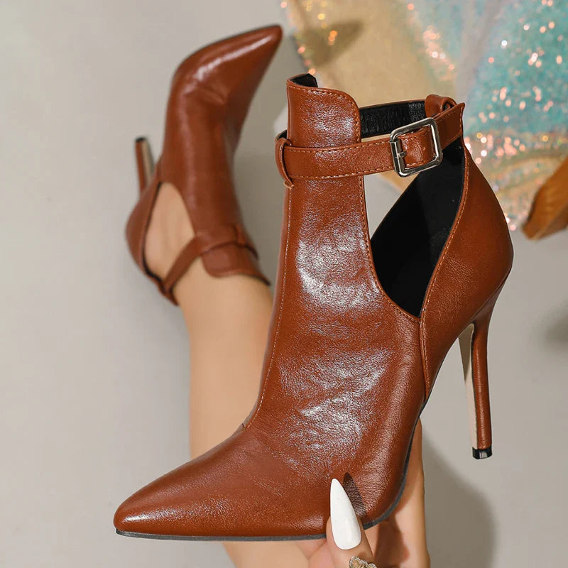 Women's Croc Embossed Ankle Boots with Stiletto Heel
