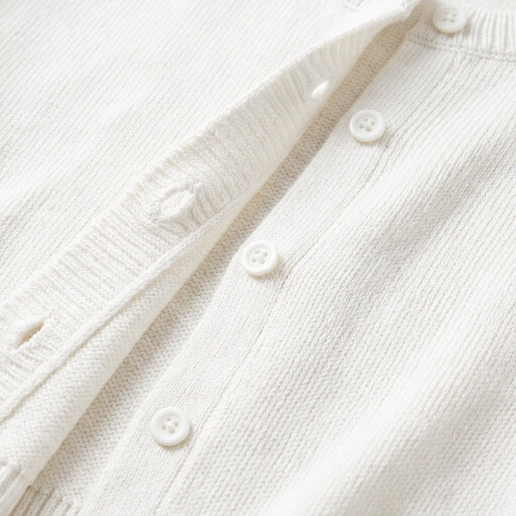 Women's Cropped Button-Up Knit Cardigan with Ribbed Trim