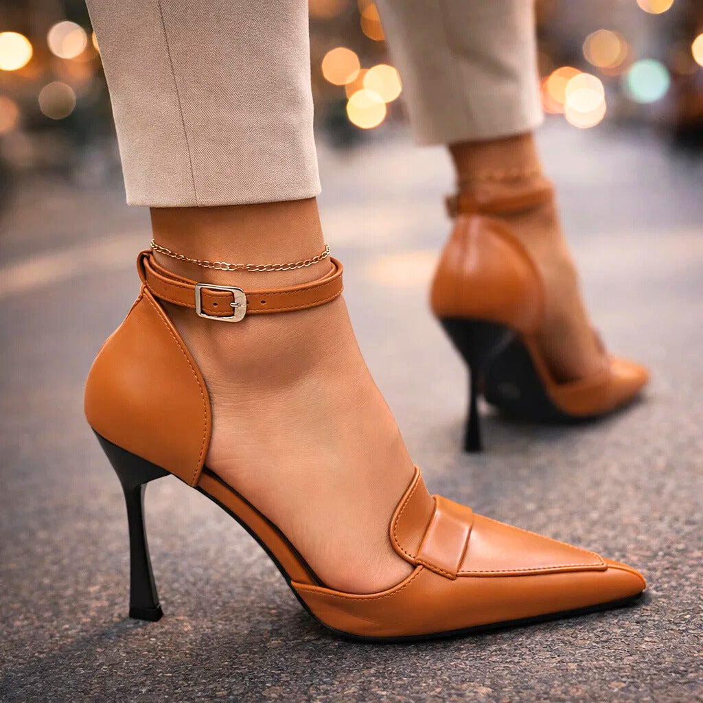 Women's Ankle Strap Pumps with Pointed Toe