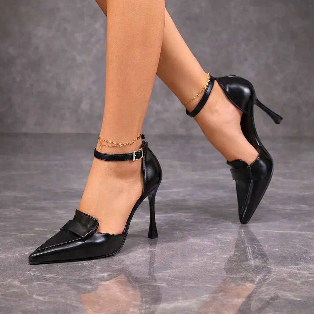 Women's Ankle Strap Pumps with Pointed Toe