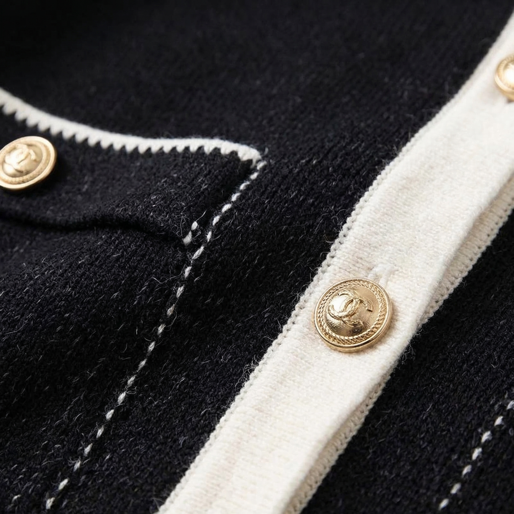 Women's Fitted Knit Cardigan Sweater with Embossed Buttons
