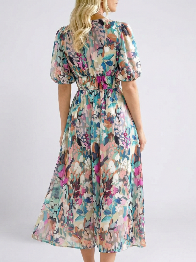 Women's Flattering Short Sleeve Midi Dress