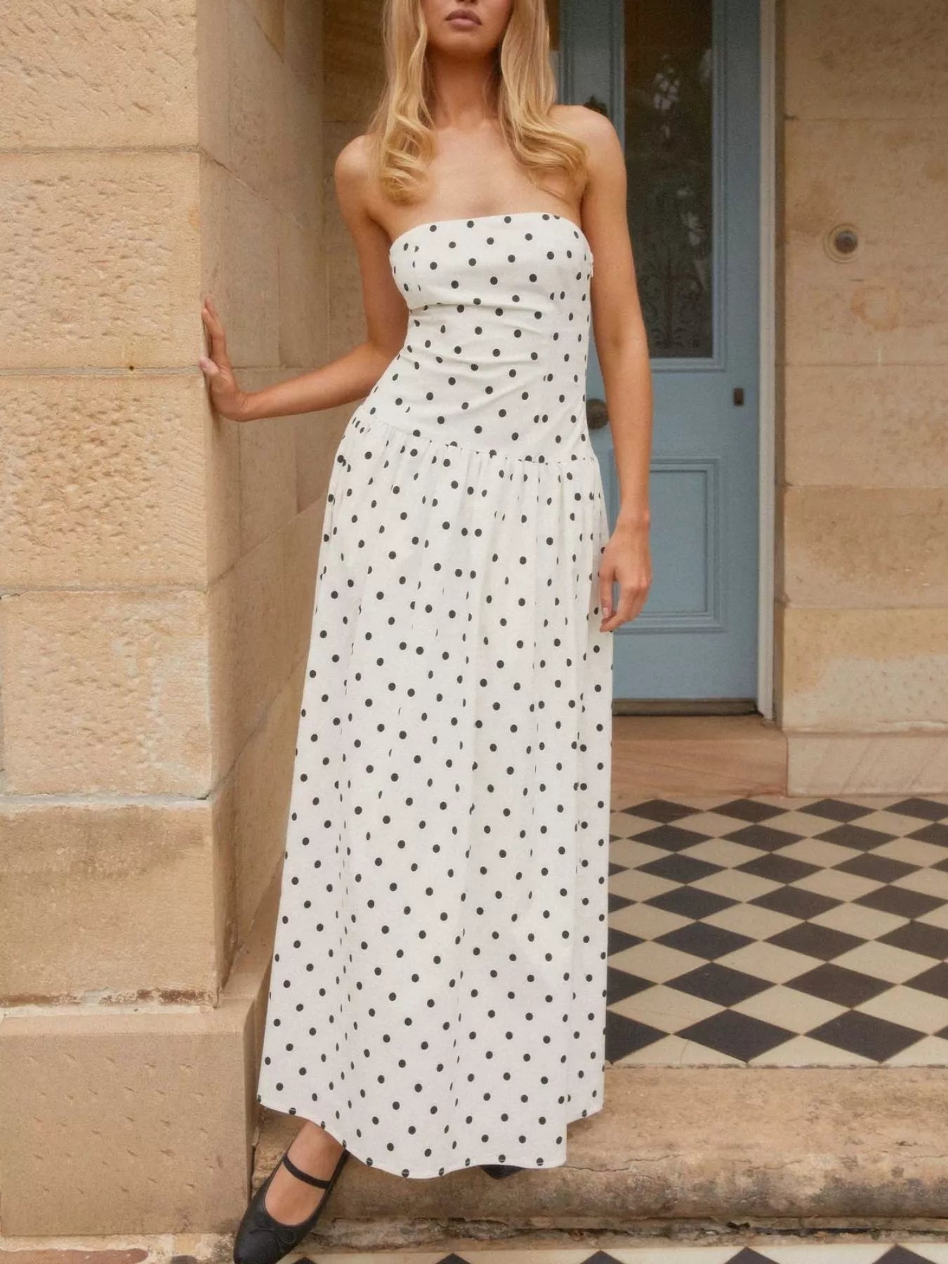 Women's Floral Bustier Midi Dress with Zipper