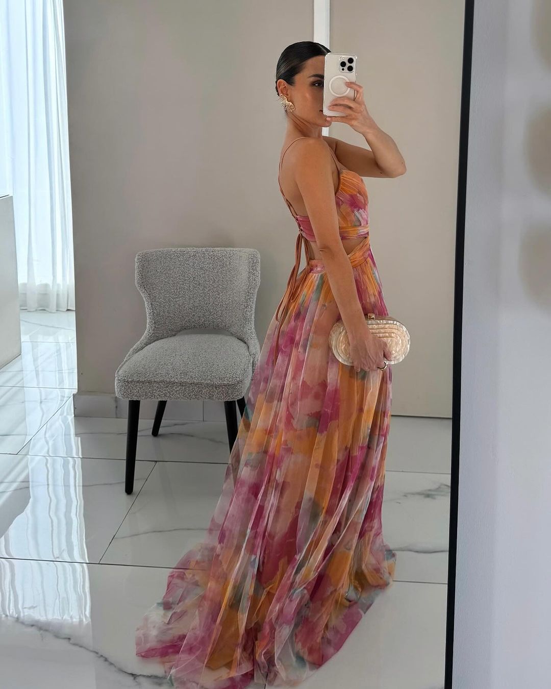 Women's Floral Long Maxi Dress with Adjustable Straps