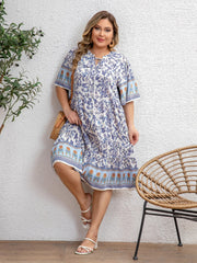 Women's Floral Loose Fit Midi Dress