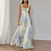 Women's Floral Maxi Dress with A-Line Cut