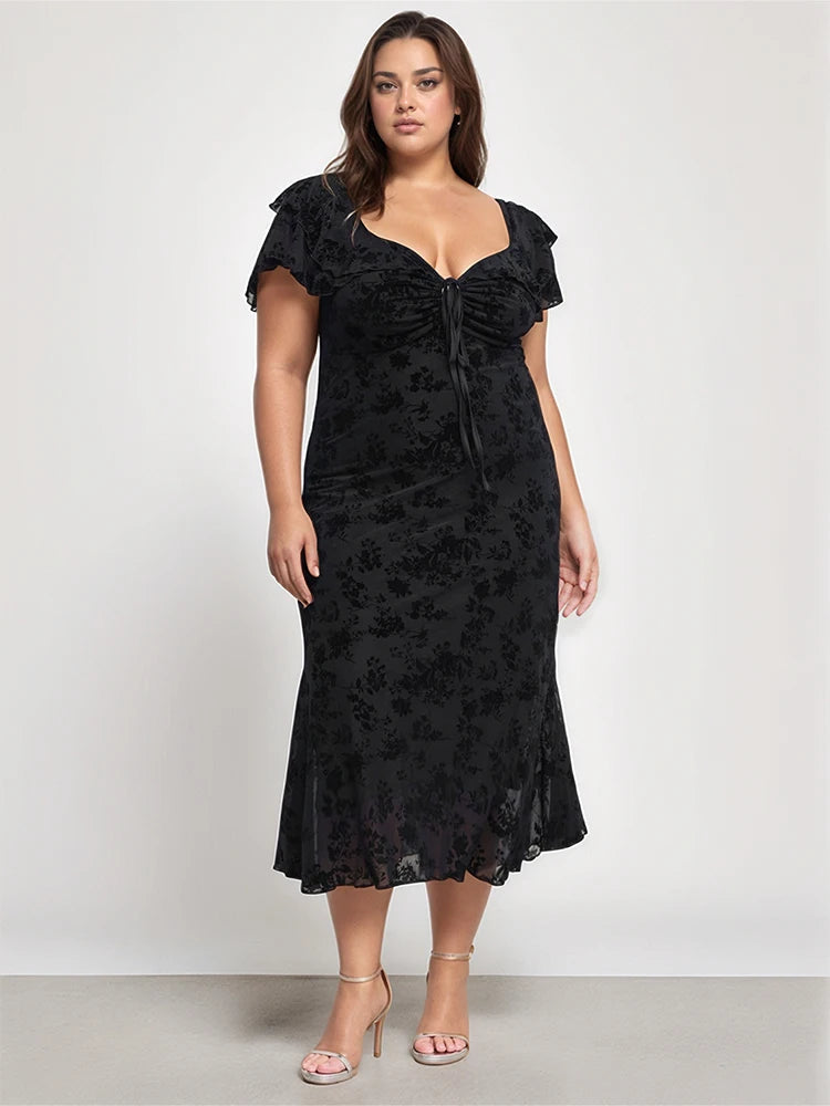 Women's Floral Short Sleeve Midi Dress for Summer Style