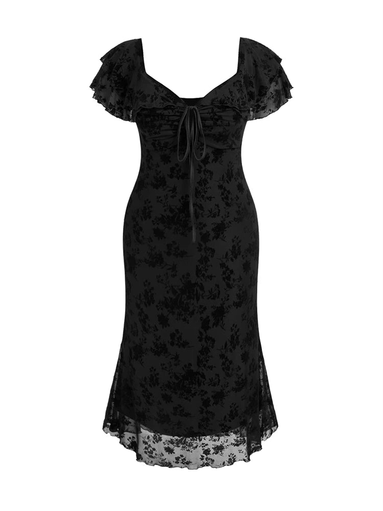 Women's Floral Short Sleeve Midi Dress for Summer Style