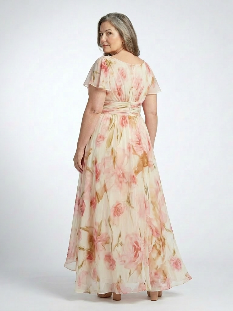 Women's Floral V-Neck Maxi Dress